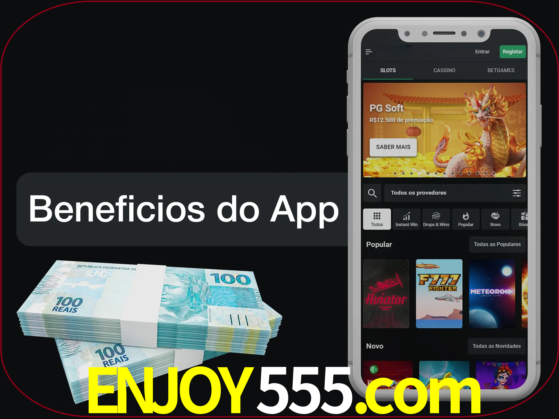 Obtenha todos os benefícios usando o aplicativo.