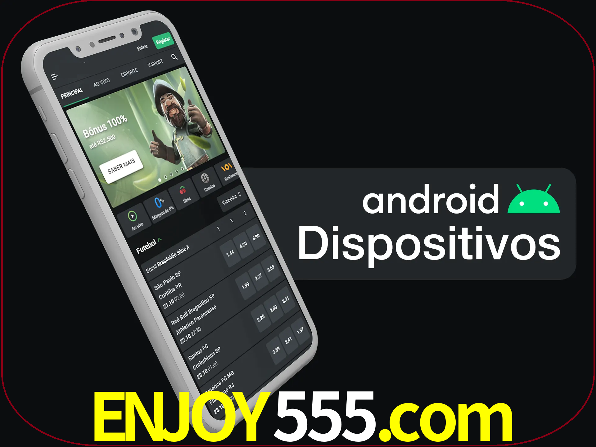 O aplicativo suporta a maioria de todos os dispositivos Android.