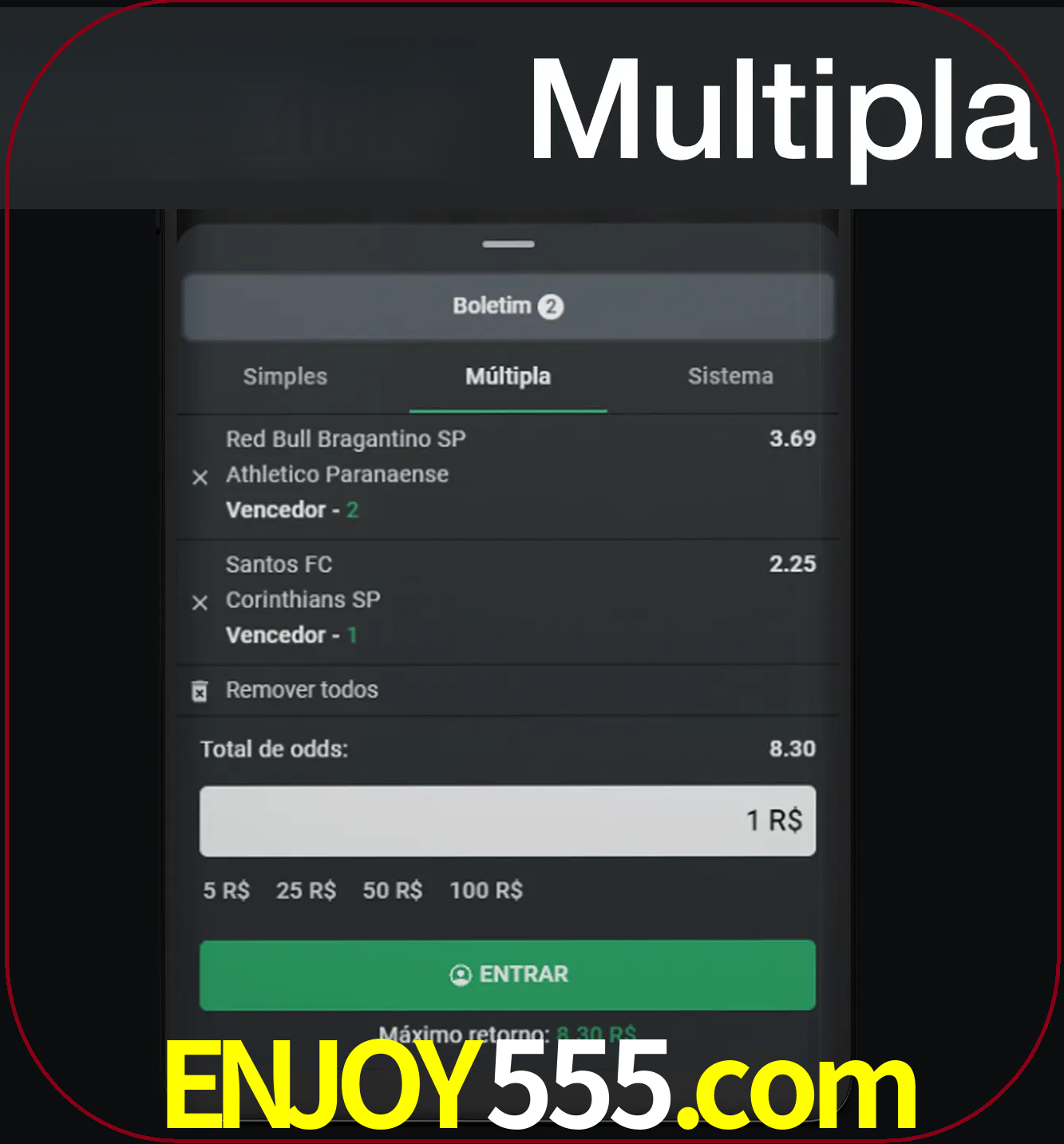 Faça apostas mais valiosas com mais de duas apostas.