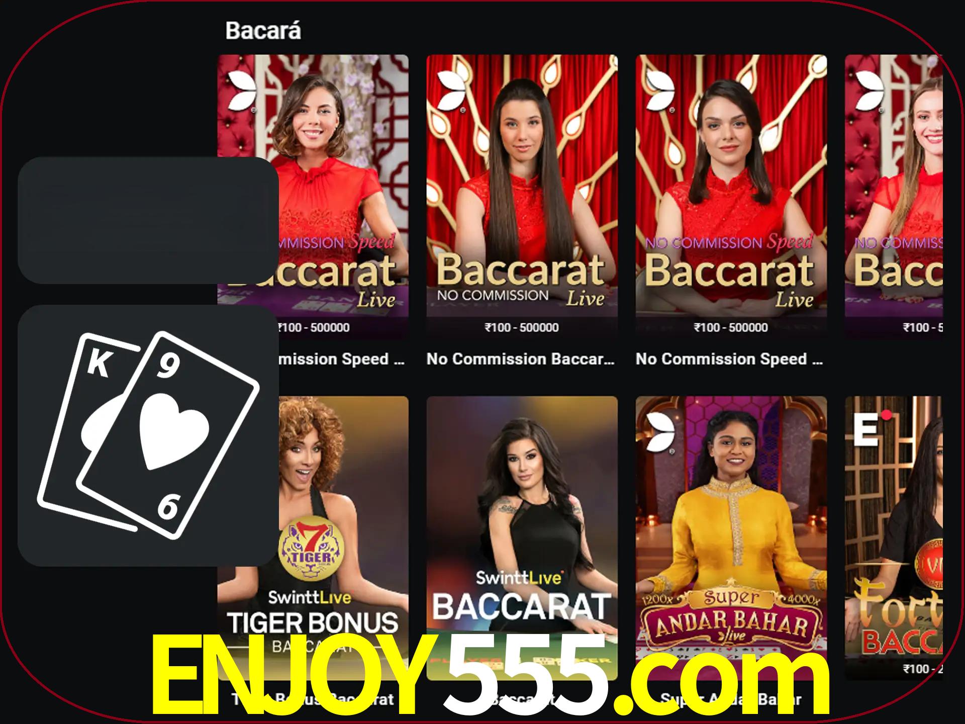 Ganhe muito dinheiro jogando jogos de bacará.