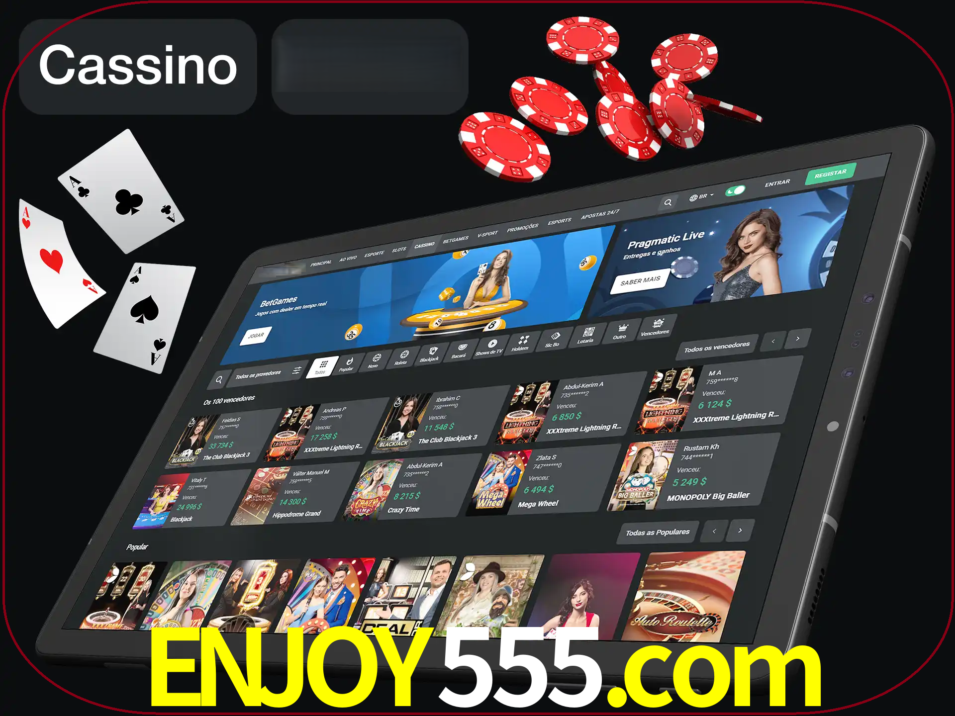 Jogue vários jogos de cassino em nosso cassino.
