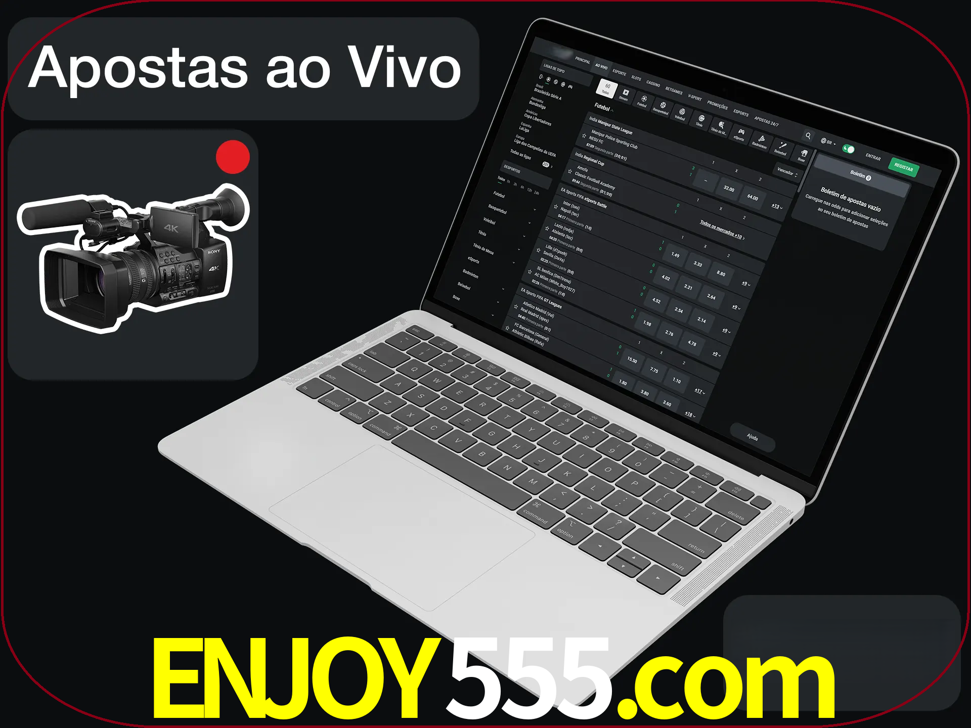 Aposte em formato ao vivo em nosso site.