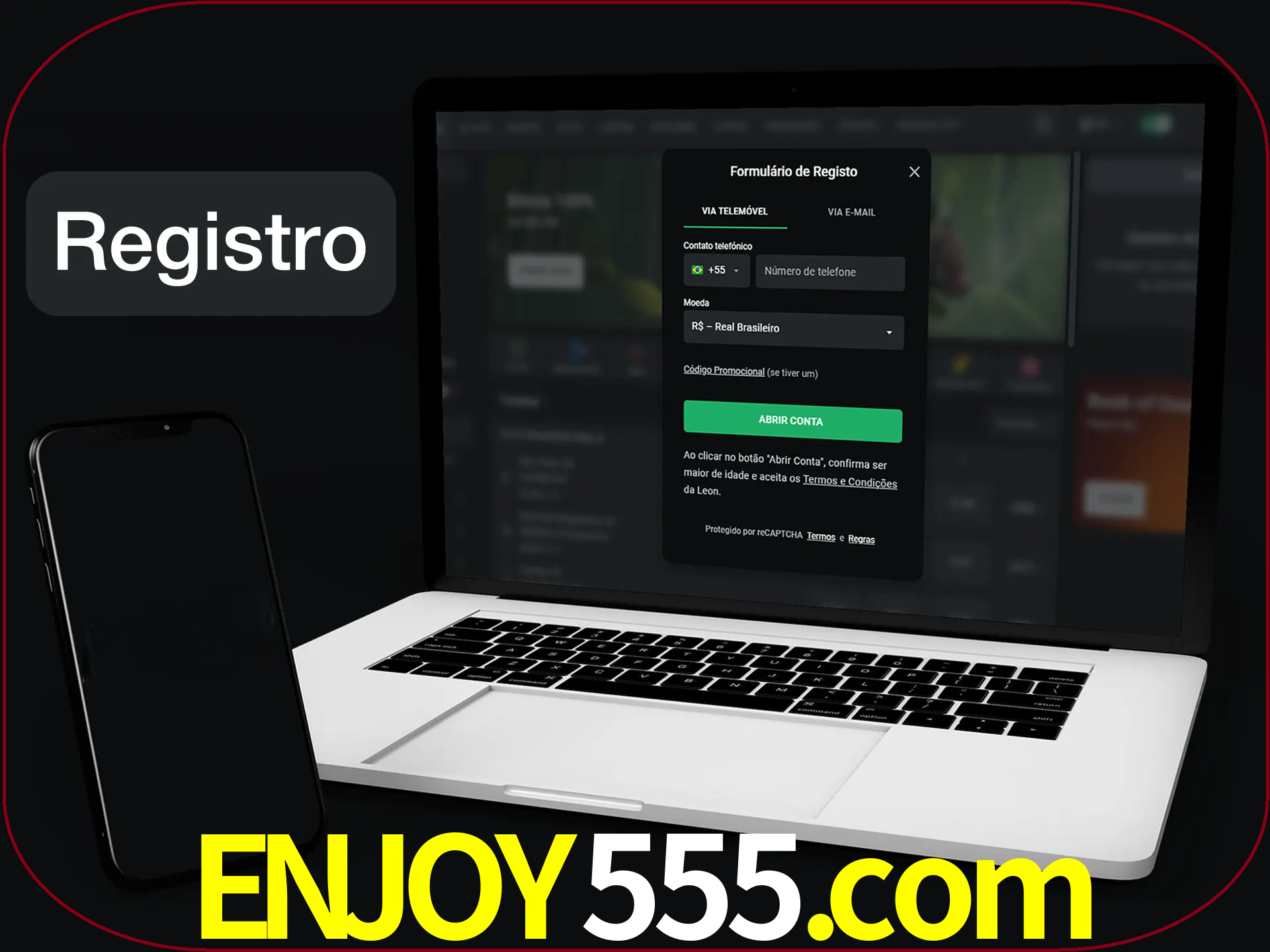 O registro na LeonBet é simples.